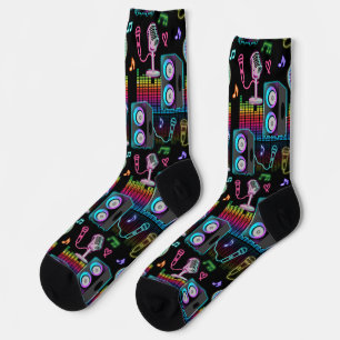 Karaoke Neon Singing Music Party Socks