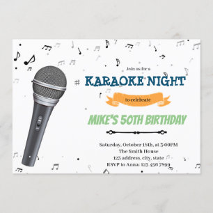Karaoke night birthday Invitation