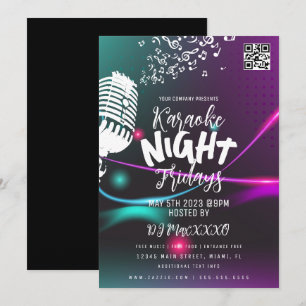 Karaoke Night Event Party Bar Club Flyer Invitation
