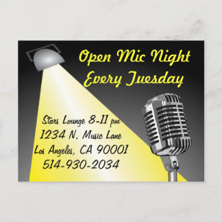 Karaoke/ Open Mic Night Postcard