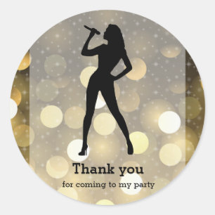 Karaoke party classic round sticker