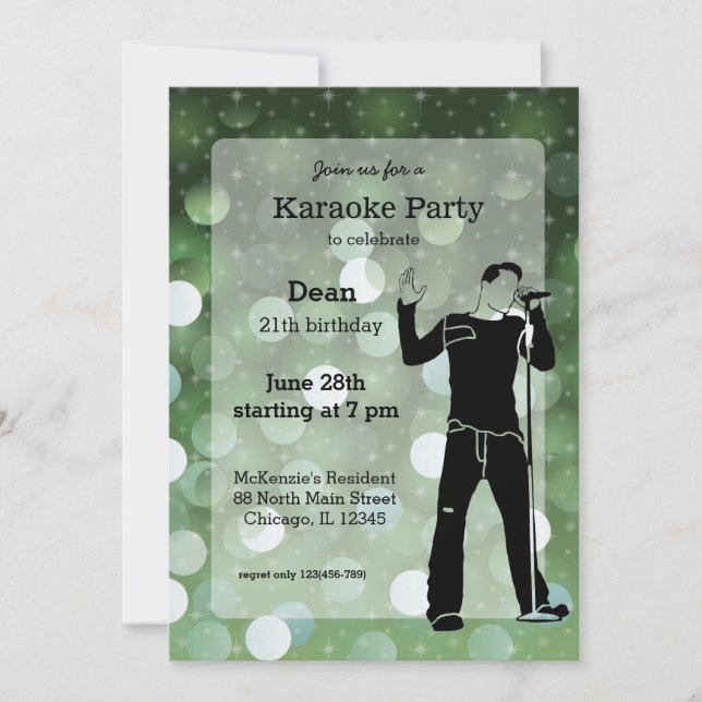 Karaoke party invitation (Front)
