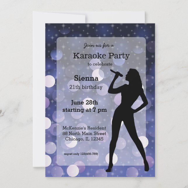 Karaoke party invitation (Front)