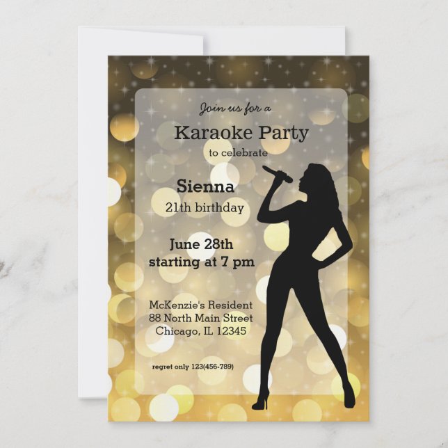 Karaoke party invitation (Front)