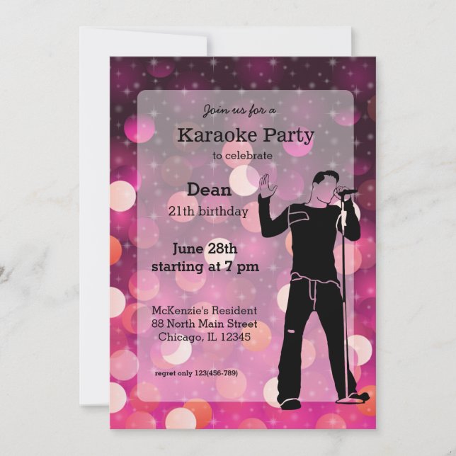Karaoke party invitation (Front)