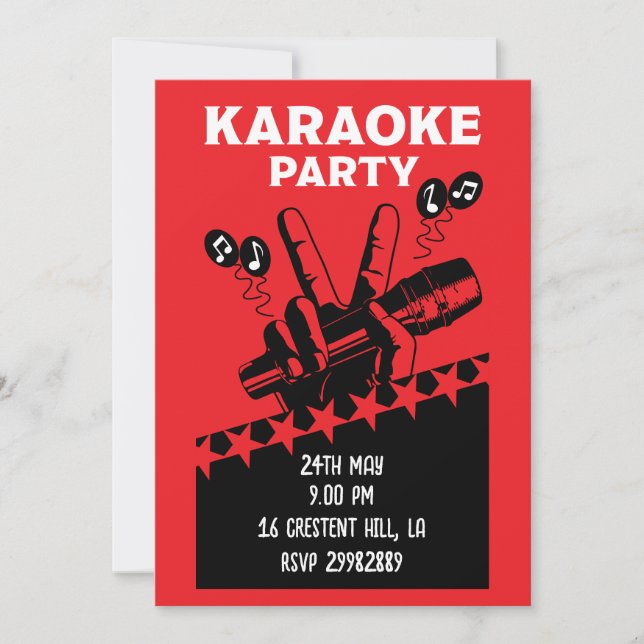 Karaoke Party Invite (Front)