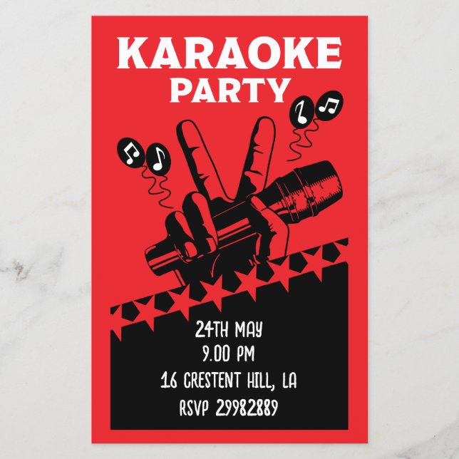 Karaoke Party Invite Flyer (Front)