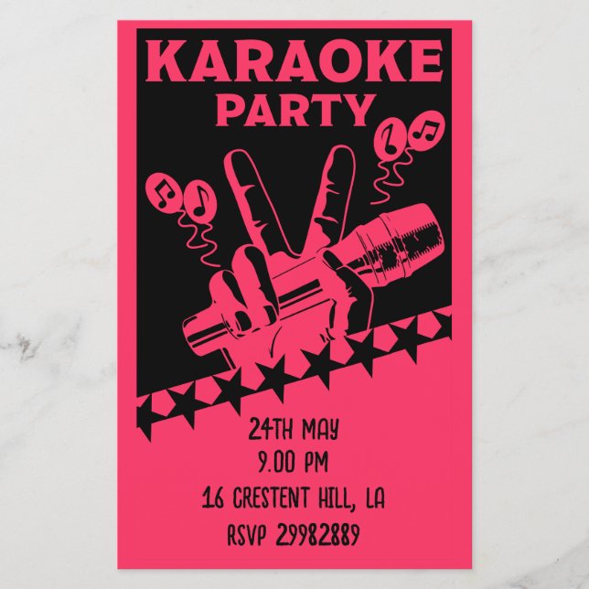 Karaoke Party Invite Flyer (Front)
