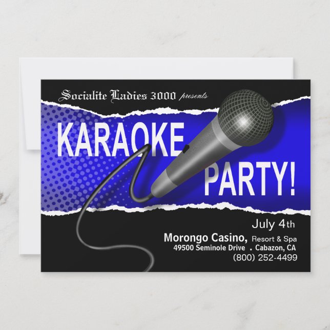 Karaoke Party Night Invitation (Front)