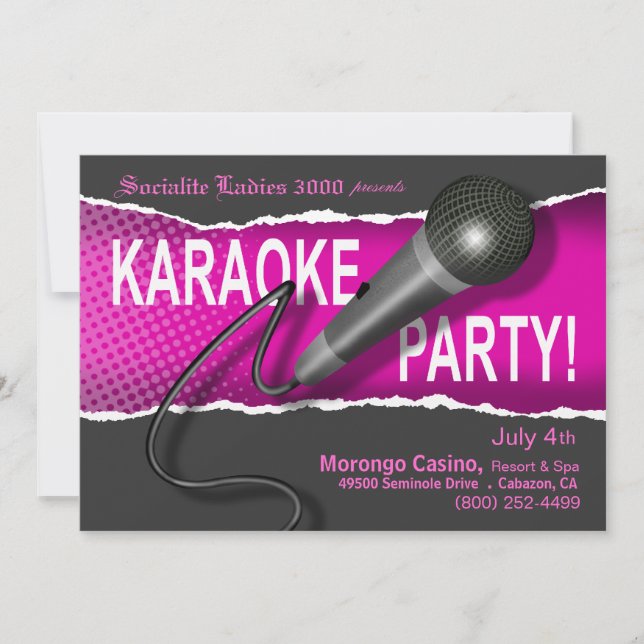 Karaoke Party Night Invitation (Front)
