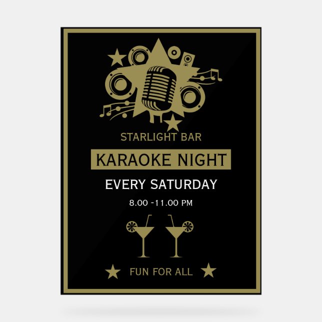 Karaoke Promotion Wall Acrylic Sign (Front)