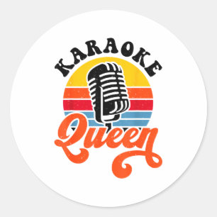 Karaoke Queen  Classic Round Sticker