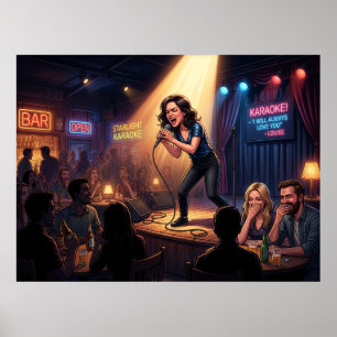 Karaoke Queen: Humourous Poster
