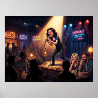 Karaoke Queen: Humourous Poster