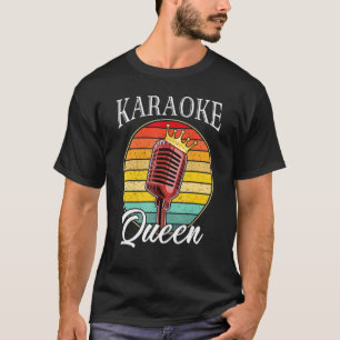 Karaoke Queen Retro Karaoke Microphone Music Singe T-Shirt