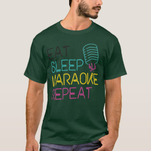 Karaoke Singer 80s Retro Eat Sleep friends T-Shirt