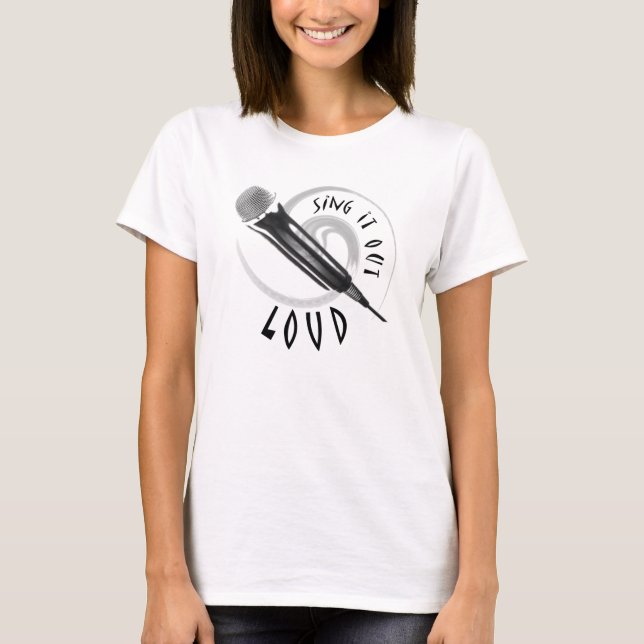 Karaoke Singer or Musical Act - Microphone Design T-Shirt (Front)