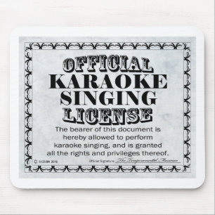 Karaoke Singing License Mouse Mat