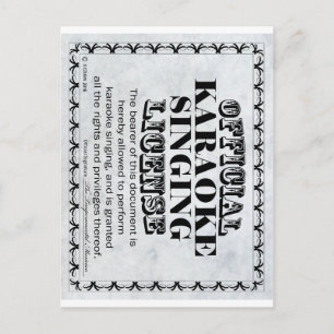 Karaoke Singing License Postcard