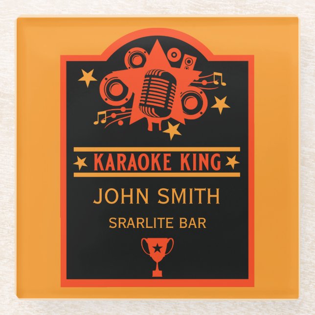 Karaoke Winner Glass Coaster (Front)