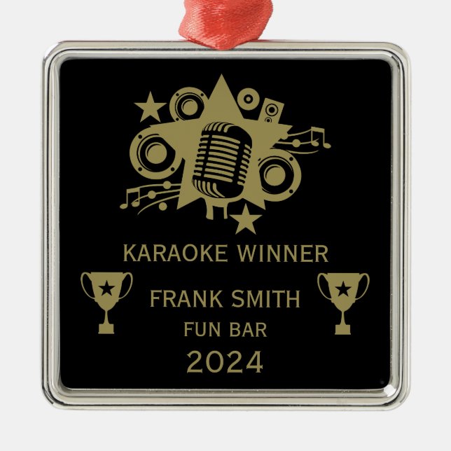 Karaoke Winner Metal Tree Decoration (Front)
