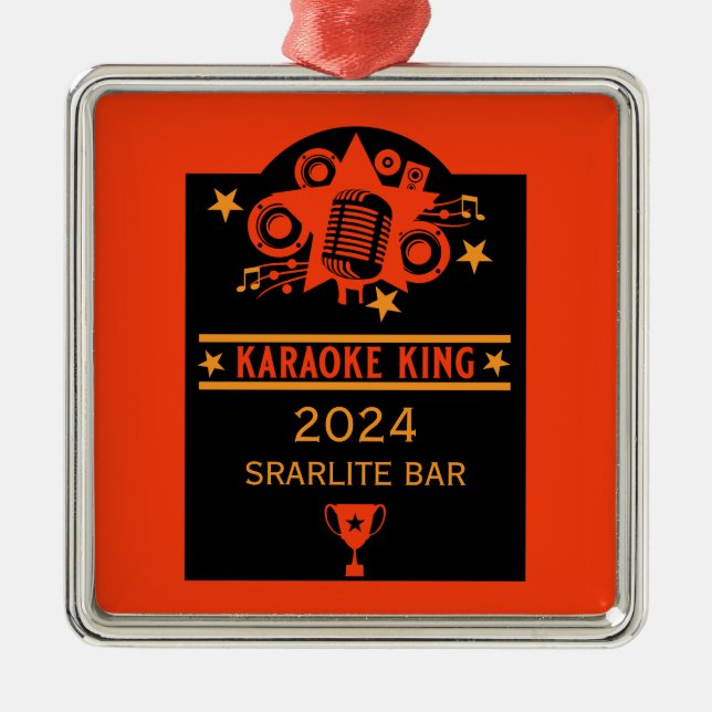 Karaoke Winner Metal Tree Decoration (Front)