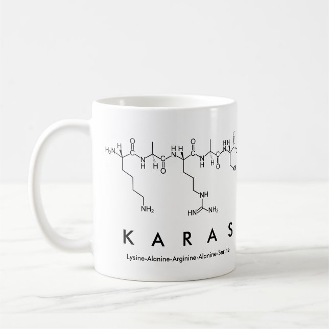 Karas peptide name mug (Left)