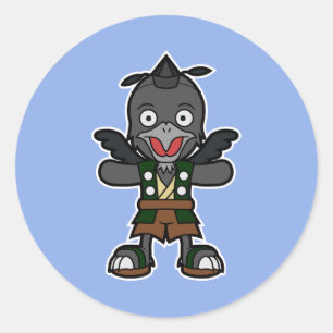 Karasu-tengu, the Japanese Crow Warrior Classic Round Sticker