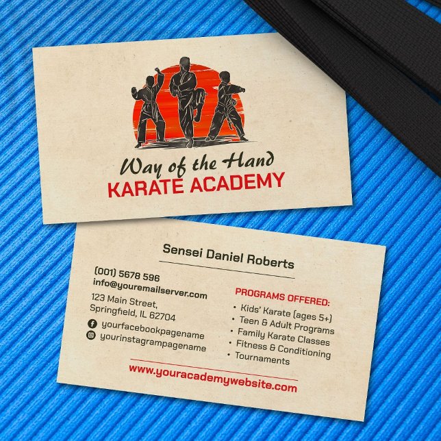 Karate Academy - Adult and young karateka Business Card (Creator Uploaded)