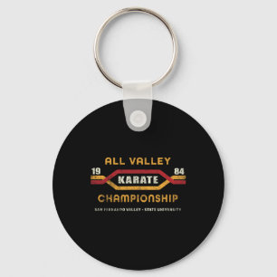 Karate All Valley 1984 Mens Womens Kid Funny Graph Key Ring