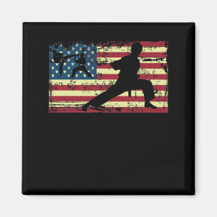 Karate American Flag Martial Arts Magnet