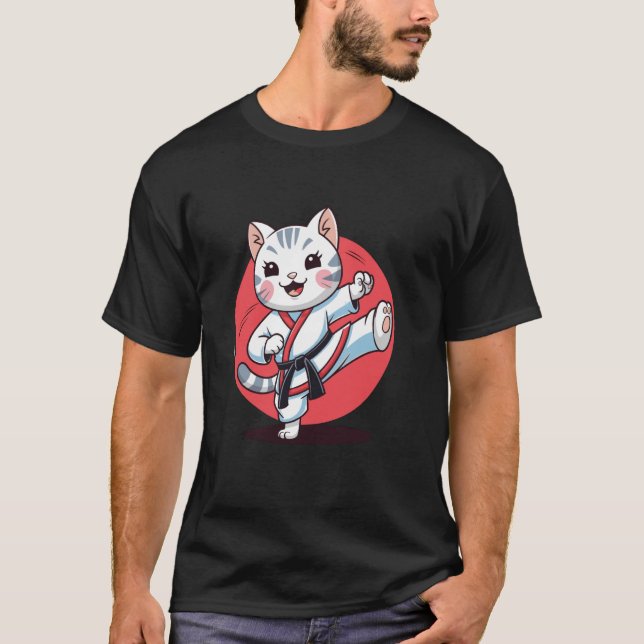 Karate and a Cat T-Shirt (Front)