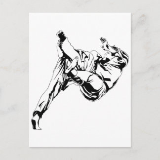 Karate and a judo. Technics of throws Postcard