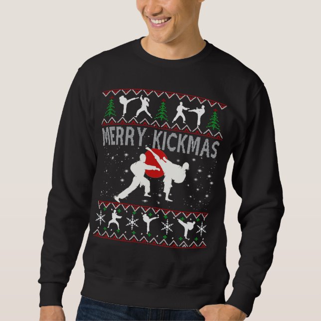 Karate And Merry Kickmas Custom Gift Sweatshirt (Front)
