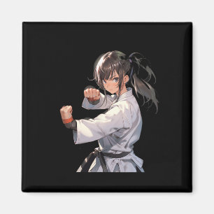 Karate Anime Girl Taekwondo Fighter Martial Arts Magnet