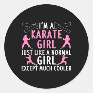 Karate Art For Girls Women Karate Black Belt Marti Classic Round Sticker