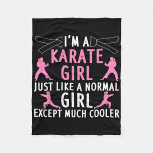 Karate Art For Girls Women Karate Black Belt Marti Fleece Blanket