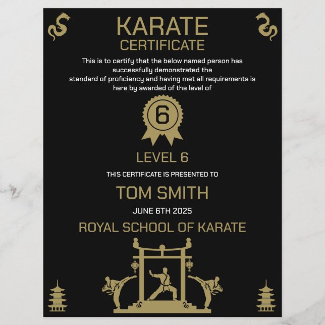 Karate Award (Front)