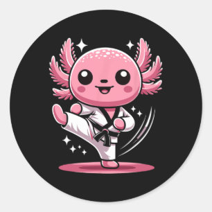Karate Axolotl Martial Arts Taekwondo Kickboxing F Classic Round Sticker
