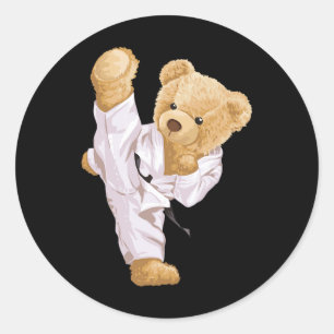 Karate Bear Classic Round Sticker