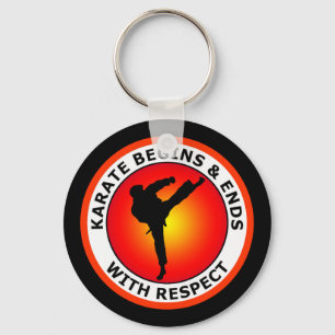 KARATE BEGINS AND ENDS WITH RESPECT KEY RING
