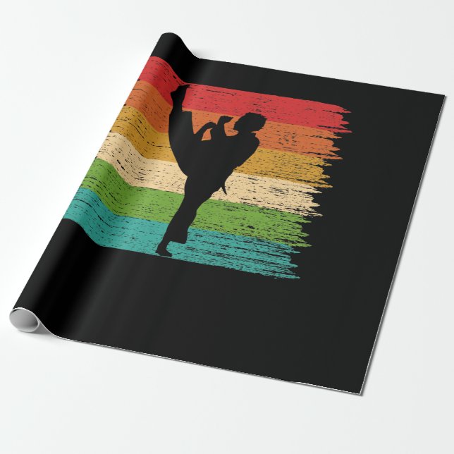 Karate Belt Colors Silhouette Wrapping Paper (Unrolled)