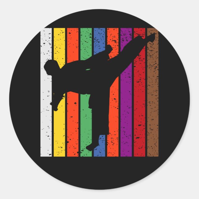 Karate Belt Colours Classic Round Sticker (Front)