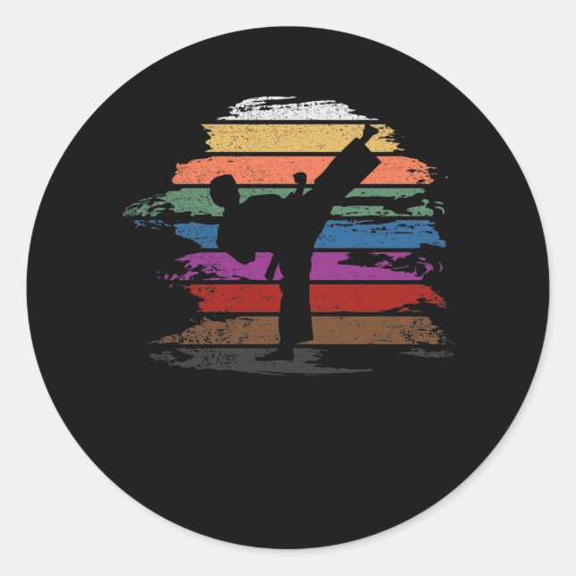 Karate Belt Colours Classic Round Sticker (Front)