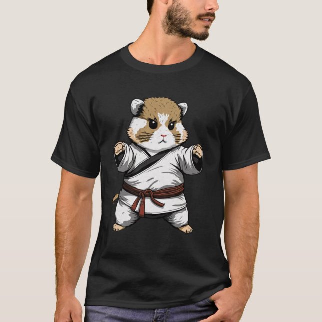 Karate Belt Colours Hamster Japanese Martial Defen T-Shirt (Front)