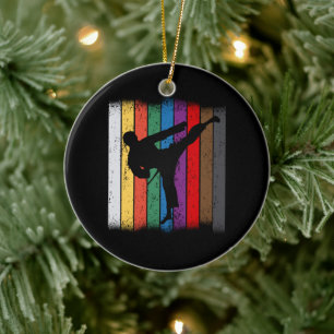 Karate Belt Colours Silhouette Ceramic Tree Decoration