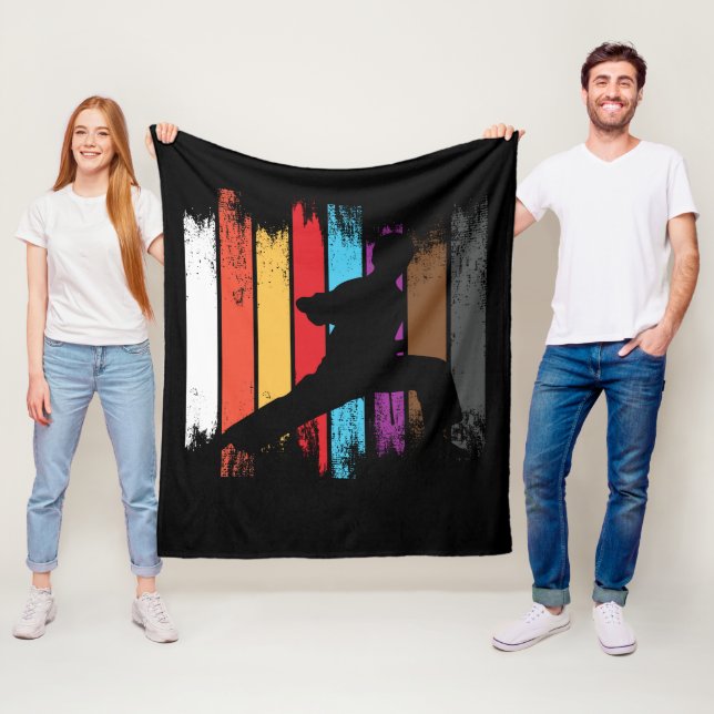Karate Belt Colours Silhouette Fleece Blanket (In Situ)