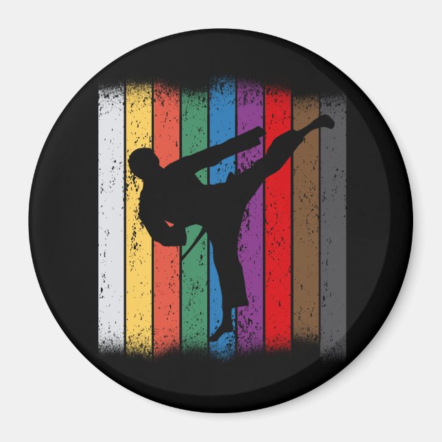 Karate Belt Colours Silhouette Magnet (Front)