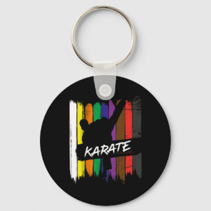 Karate Belt Colours Silhouette Martial Arts Design Key Ring