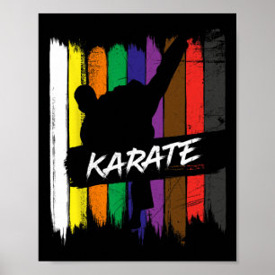 Karate Belt Colours Silhouette Martial Arts Design Poster